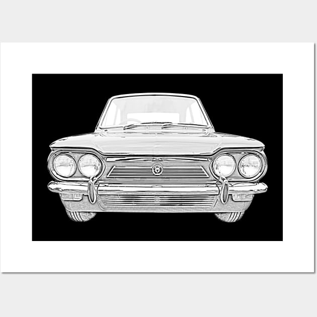 Singer Chamois 1960s British classic car monochrome Wall Art by soitwouldseem